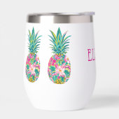 熱帯ピンクと緑のフローラパイナップル (左面)