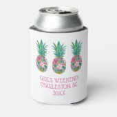 熱帯ピンクと緑のフローラパイナップル 缶クーラー (缶裏面)