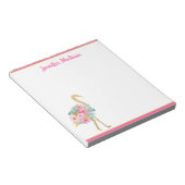 熱帯ピンクと金ゴールドフラミンゴの花 ノートパッド (アングル)