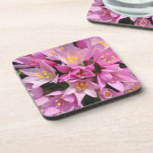 熱帯ピンクと黄色の花 コースター (左側)