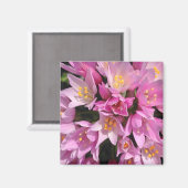 熱帯ピンクと黄色の花 マグネット (正面/裏面)
