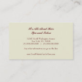 熱帯ピンクによっては美容師の名刺が開花します 名刺 (裏面)