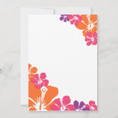 熱帯ピンクのオレンジパープルハイビスカス結婚ズ 招待状 (裏面)