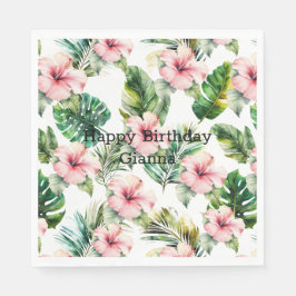 熱帯ピンクのハイビスカスの花 スタンダードランチョンナプキン