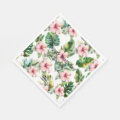 熱帯ピンクのハイビスカスの花 スタンダードランチョンナプキン (角)