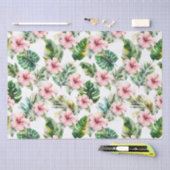 熱帯ピンクのハイビスカスの花 薄葉紙 (クラフト)