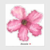 熱帯ピンクのハイビスカスカップルの名結婚前 シール (シート)