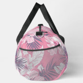 熱帯ピンクのハイビスカスパーソナライズされたモノグラム ダッフルバッグ (右)