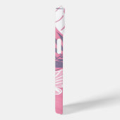 熱帯ピンクのハイビスカスパーソナライズされたモノグラム Case-Mate iPhoneケース (裏面 / 右)