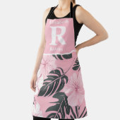 熱帯ピンクのハイビスカスパーソナライズされた エプロン (インサイチュ)