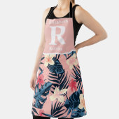 熱帯ピンクのハイビスカスパーソナライズされた エプロン (インサイチュ)