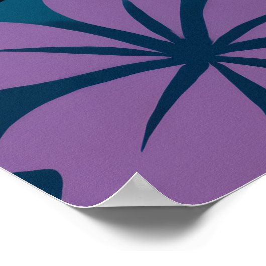 熱帯ピンクのハイビスカスフラワーアート ポスター (角)