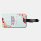 熱帯ピンクのハイビスカスフラワーズボタニカル ラゲッジタグ (裏面横)