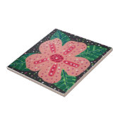 熱帯ピンクのハイビスカス タイル (側面)