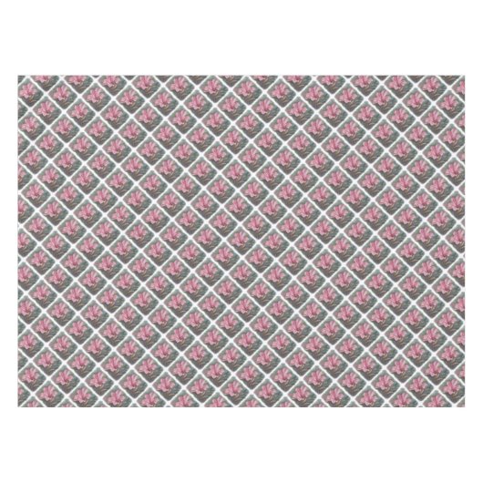 熱帯ピンクのハイビスカス テーブルクロス (正面(横))