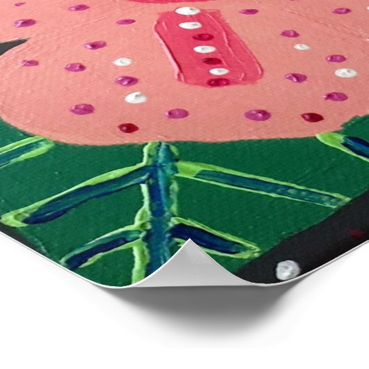 熱帯ピンクのハイビスカス ポスター (角)