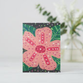 熱帯ピンクのハイビスカス ポストカード (スタンド正面)