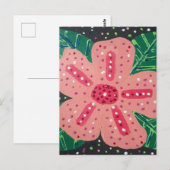 熱帯ピンクのハイビスカス ポストカード (正面/裏面)