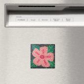 熱帯ピンクのハイビスカス マグネット (インサイチュ (食洗機))