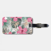 熱帯ピンクのハイビスカス ラゲッジタグ (裏面横)
