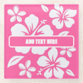 熱帯ピンクのビーチ花 ガラスコースター (正面)