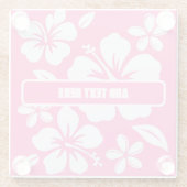 熱帯ピンクのビーチ花 ガラスコースター (裏面)