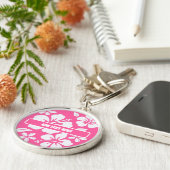 熱帯ピンクのビーチ花 キーホルダー (側面)