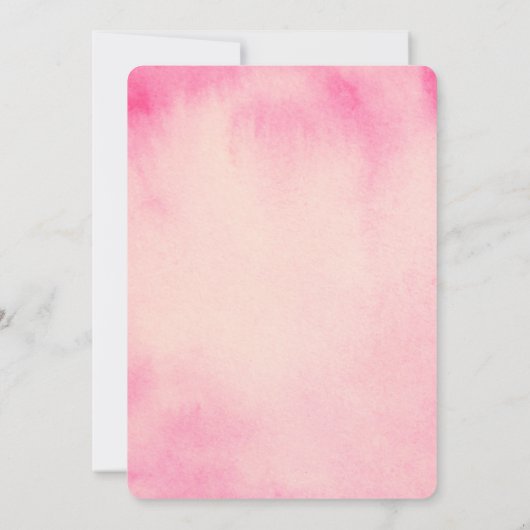 熱帯ピンクのピーチハイビスカスフラワーベビーシャワー 招待状 (裏面)