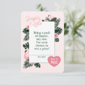 熱帯ピンクのフラミンゴおむつラッフルエンクロージャ エンクロージャーカード (スタンド正面)