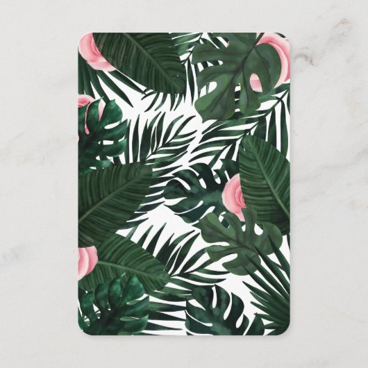 熱帯ピンクのフラミンゴおむつラッフルエンクロージャ エンクロージャーカード (裏面)