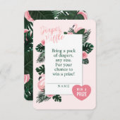 熱帯ピンクのフラミンゴおむつラッフルエンクロージャ エンクロージャーカード (正面/裏面)