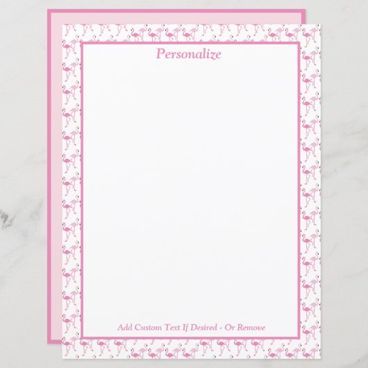 熱帯ピンクのフラミンゴが文房具をパーソナライズ (正面/裏面)