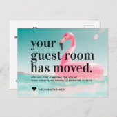 熱帯ピンクのフラミンゴのアドレス変更の移動 案内ポストカード (正面/裏面)