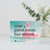 熱帯ピンクのフラミンゴのアドレス変更の移動 案内ポストカード (スタンド正面)