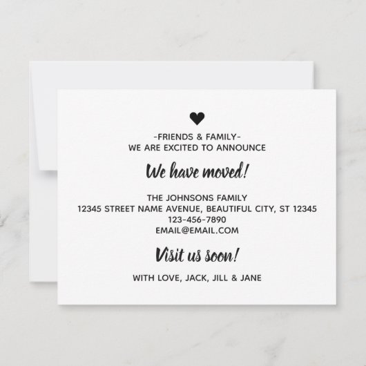 熱帯ピンクのフラミンゴのアドレス変更の移動 案内状 (裏面)