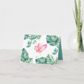 熱帯ピンクのフラミンゴのグリーティングカード サンキューカード (正面)