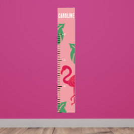 熱帯ピンクのフラミンゴの女の子の成長図 ポスター