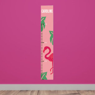 熱帯ピンクのフラミンゴの女の子の成長図 ポスター