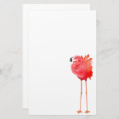 熱帯ピンクのフラミンゴの文房具 便箋 (正面/裏面)