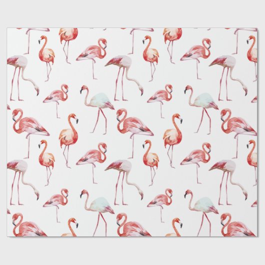 熱帯ピンクのフラミンゴの水色 ラッピングペーパー (フラット)