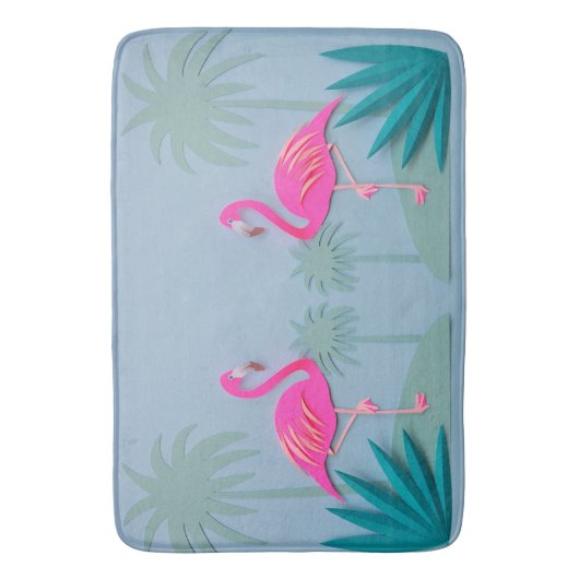 熱帯ピンクのフラミンゴの浴室の敷物のマットの家の装飾 バスマット (正面縦)