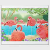 熱帯ピンクのフラミンゴの鳥の包装紙 ラッピングペーパー (フラット)