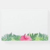 熱帯ピンクのフラミンゴカラフルスの花結婚の数 ゲストブック (裏面)