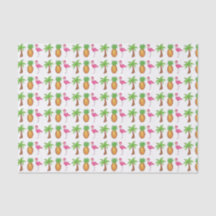 熱帯ピンクのフラミンゴグリーンパームツリーパイナップル