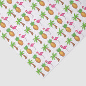 熱帯ピンクのフラミンゴグリーンパームツリーパイナップル 薄葉紙 (詳細)