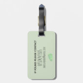 熱帯ピンクのフラミンゴジャングルの少女 ラゲッジタグ (裏面縦)