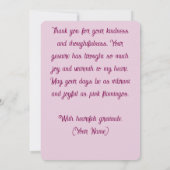 熱帯ピンクのフラミンゴスヤシの木サンフラミンゴ サンキューカード (裏面)