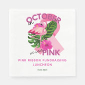 熱帯ピンクのフラミンゴ乳癌の資金調達 スタンダードランチョンナプキン (正面)
