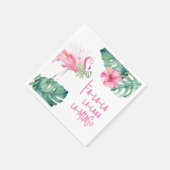 熱帯ピンクのフラミンゴ水彩クリスマス スタンダードカクテルナプキン (角)