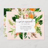 熱帯ピンクのフローラ緑のフロリダ移動 案内ポストカード (正面/裏面)